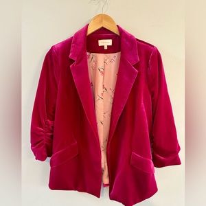 Skies are Blue - Pink Velvet Blazer
